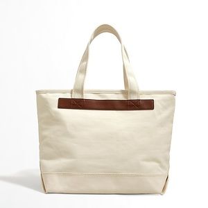 J.Crew Factory crisp white canvas tote bag 🏖